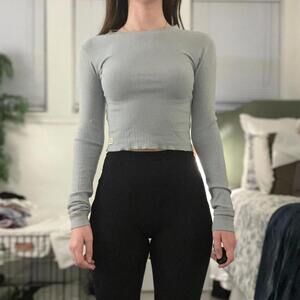 BDG Light Blue Ribbed Long Sleeve